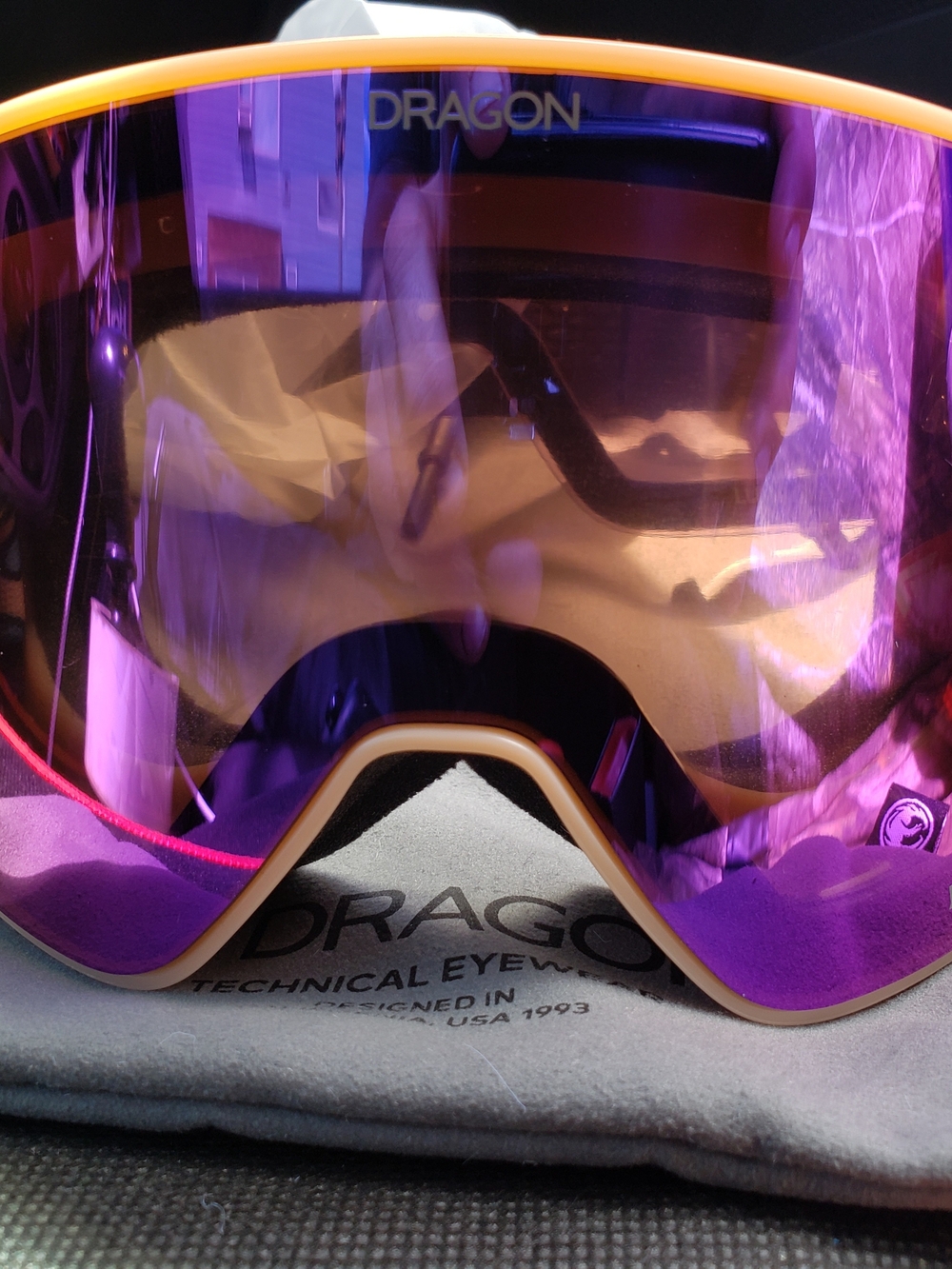 Dragon Men's Ski Goggles - Purple Lens with Orange Trim